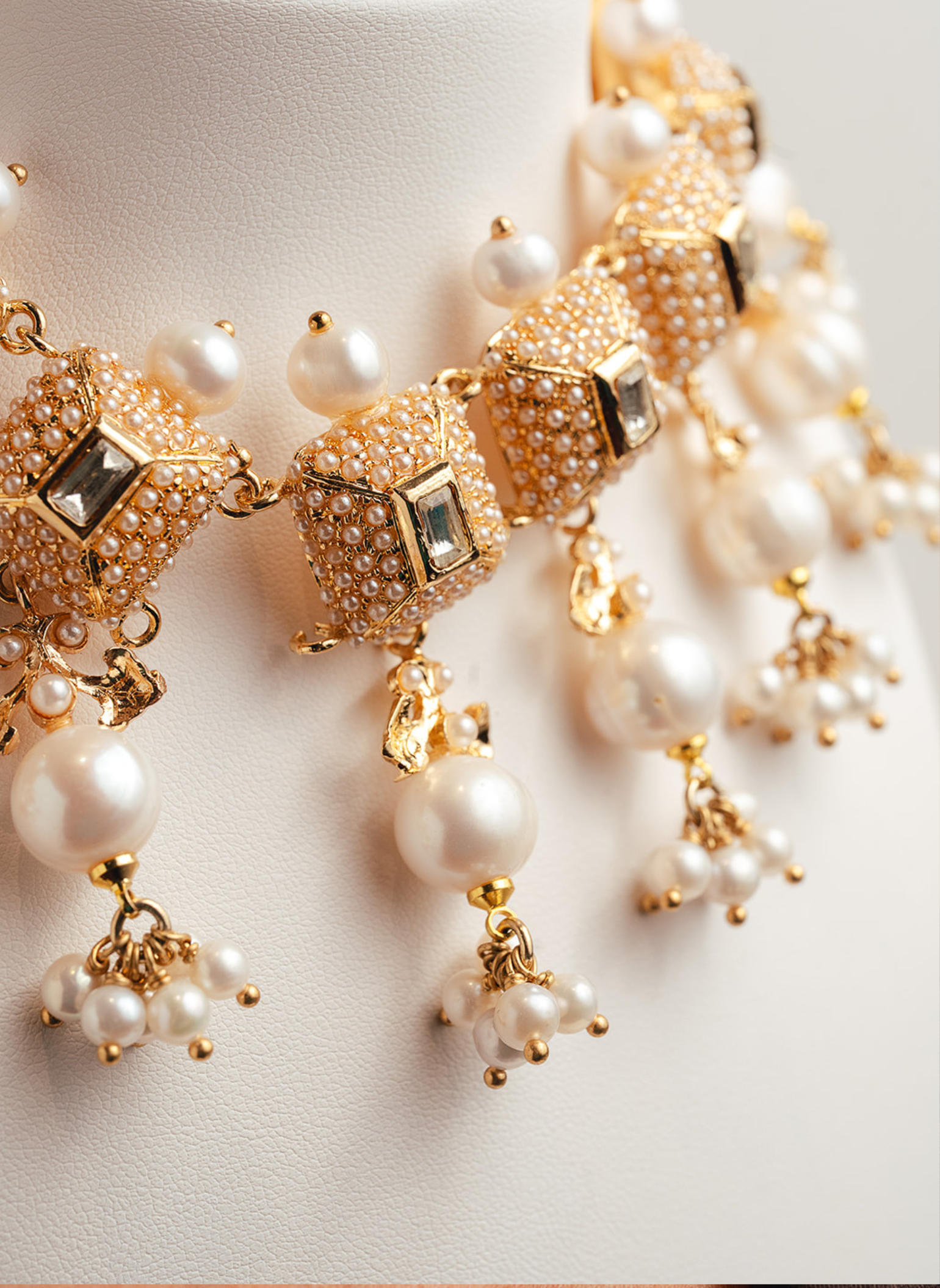 Choker Chevalier mit Naturperlen und Zirkonia