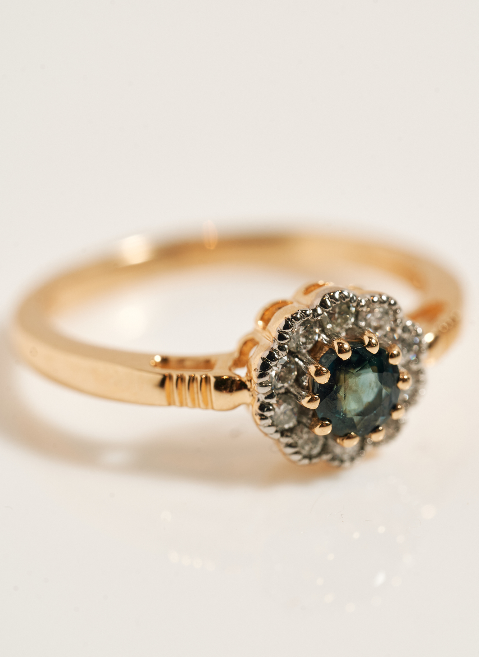 Diamond and Sapphire Bird's Eye Ring