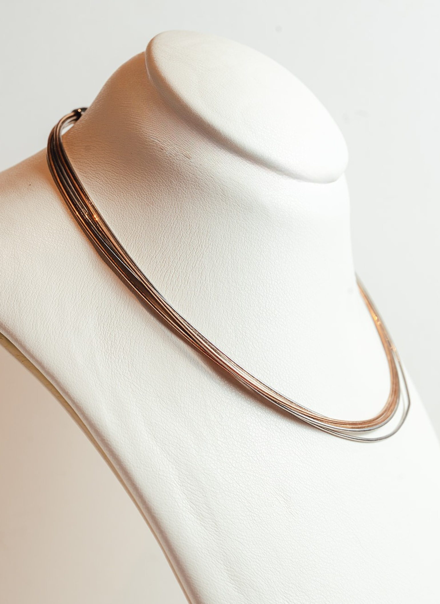 Collar Dolce Far Niente Hilos de plata bañados en  Oro Rosa y Oro Blanco