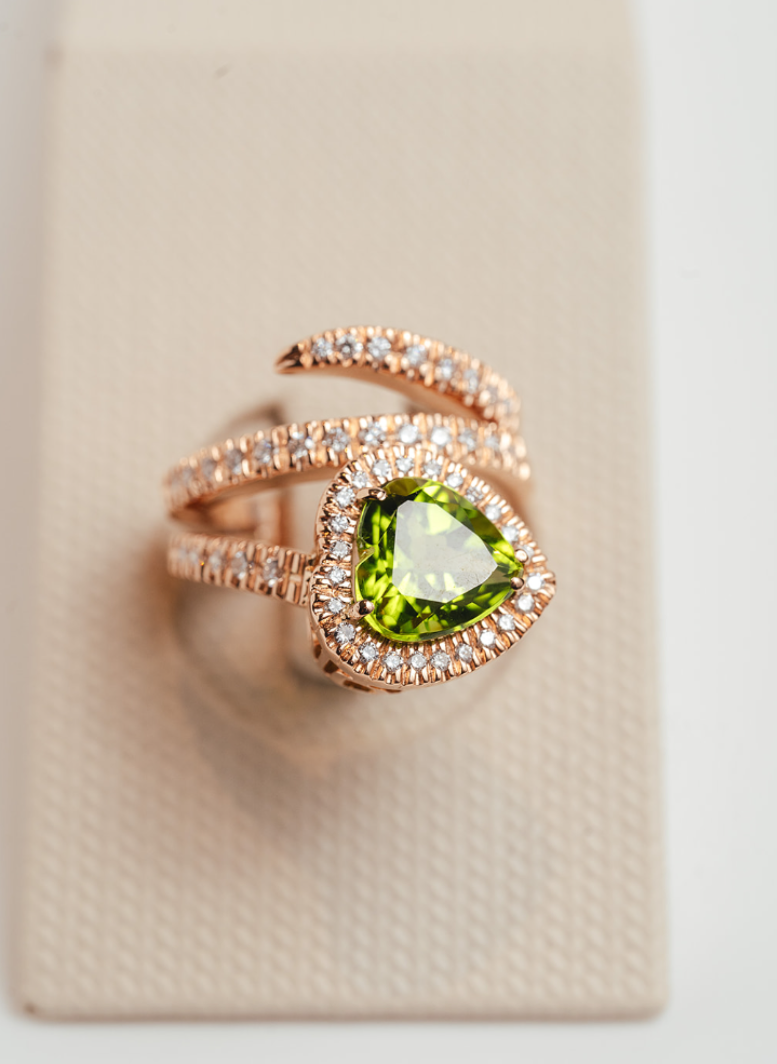 Morganite and Yellow Gold Heart Ring